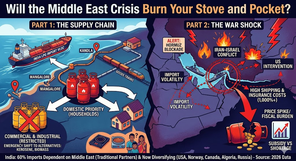 Middle East war impact on LPG gas price in India